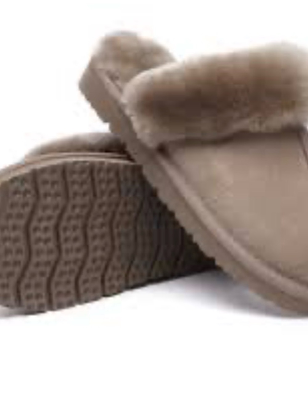 Kirkland Cozy Women's Fur-Trim Slippers in Brown Sz 9-10